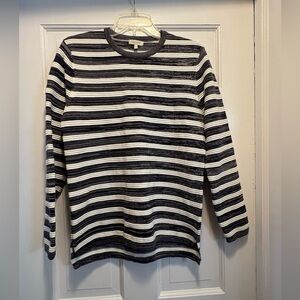 Talbots Navy and White Striped Sweater